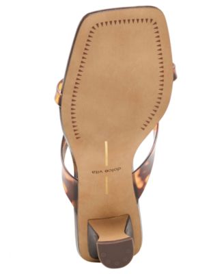 Women's Brevel Vinyl Jelly Thong Low Block Heel Dress Sandals