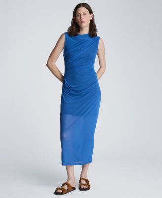 Women's Draped Detailed Modern Midi Dress