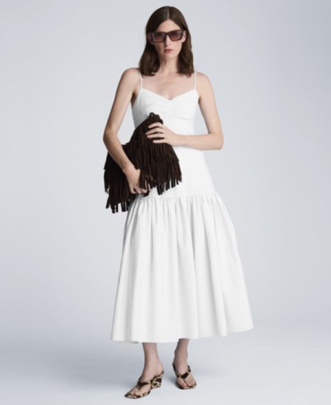 Женское платье Kenneth Cole Sweetheart Neck Bubble Flounce Midi, цвет: Натуральный белый