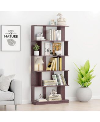 5-Tier Bookcase - Modern Open Storage Bookshelf, Wood Display Shelving for Living Room, Home Office, Bedroom