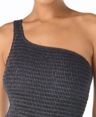 Michael Kors Women's Crochet One-Shoulder One-Piece Swimsuit