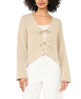 Women's Tie-Front Long-Sleeve Cardigan