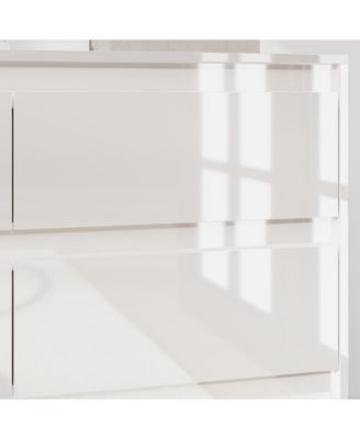 63" High Gloss 9 Drawer Dresser,Modern Bedroom Chest