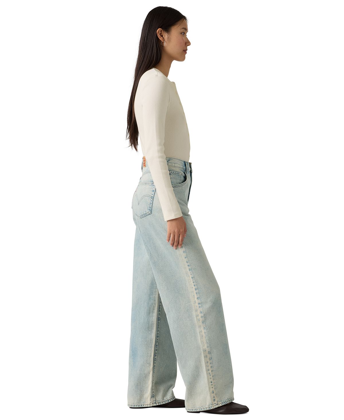 Levi's Women's Cinch-Waist Lightweight Baggy Jeans view 3 — MAYCSS fashion products