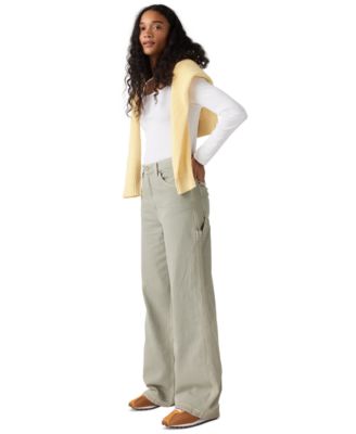 Women's Cinch-Waist Carpenter Lightweight Baggy Jeans