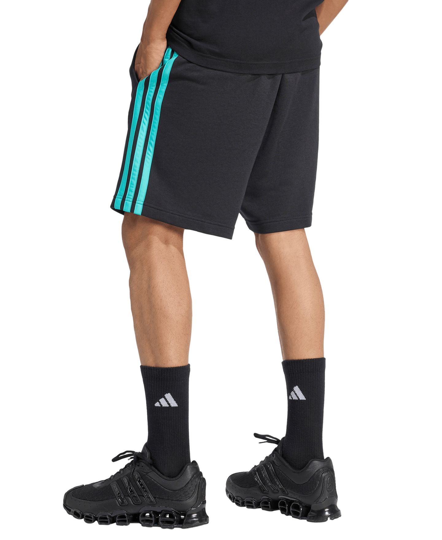 Мужские шорты adidas Mercedes Formula 1 Sports Shorts, цвет: Чёрный / Мятный — фото 3