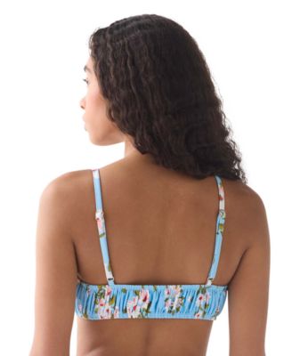 Women's Straight Neck Shirred Bralette Top