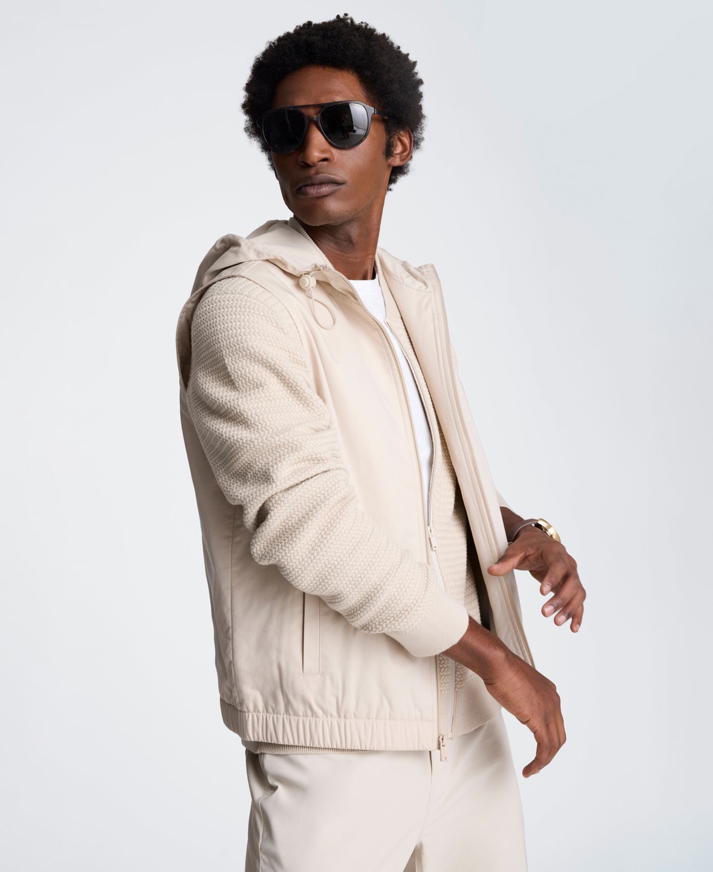 Мужская куртка Kenneth Cole Slim Fit Long-Sleeve, цвет: Молочный белый — фото 3