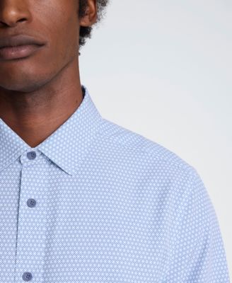 Men's Slim Fit Point Collar Button-Down Shirt