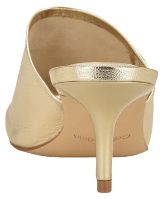 Women's Chaney Leather Slip-On Kitten Heel Dress Sandals