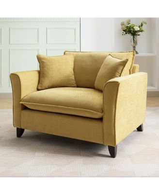 Chenille Oversized Armchair, Comfy Chair and a Half Single Sofa with Pillow