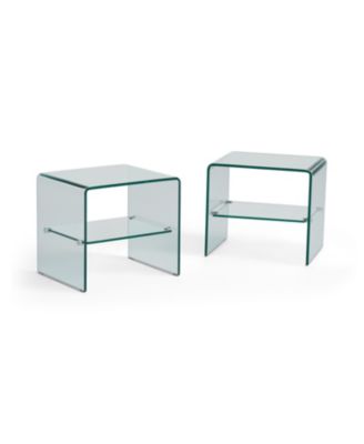 Tempered Glass & Aluminum End Table - Living Room Accent