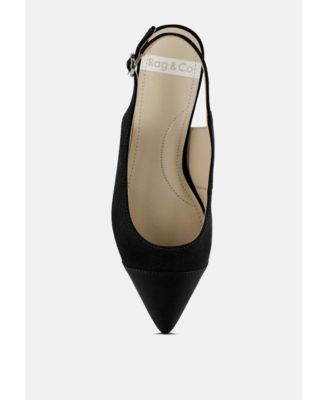 Rag and Co Womens Uwaha Genuine Leather and Real Suede Slingback Flats