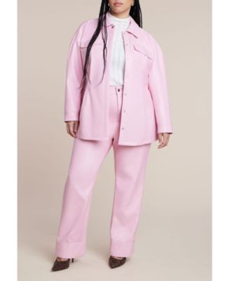 Women's Plus Size Cuffed Faux Leather Pant