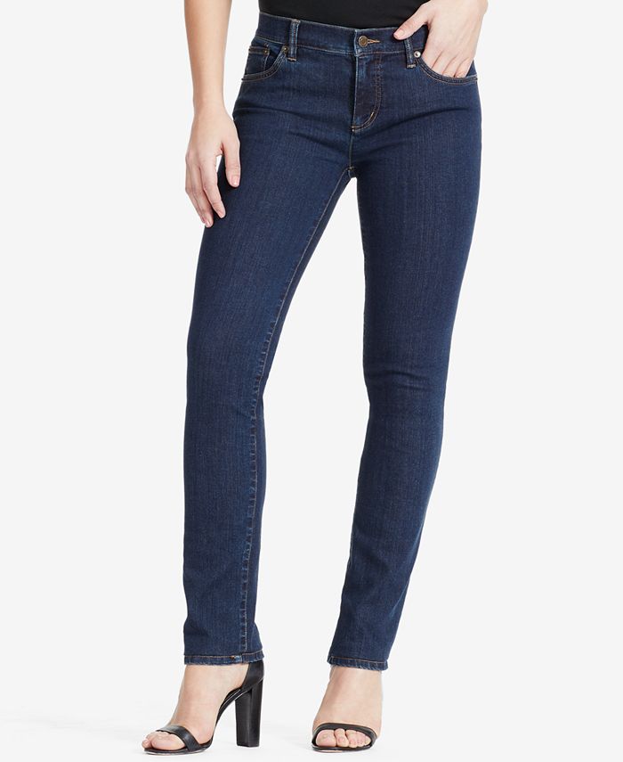 Lauren Jean Co. Ralph Lauren Womens Size 8 Jeans Darl blue Zip Ankles  Excellent