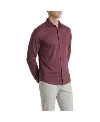 Men's Office-Leisure Collection Melange Seamless Long Sleeve Shirt