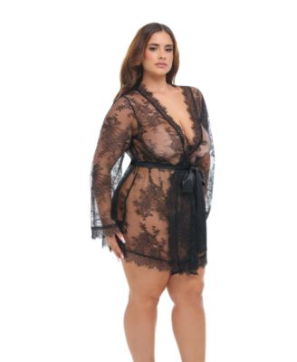 Women's Curvy Amour Short Lace Robe