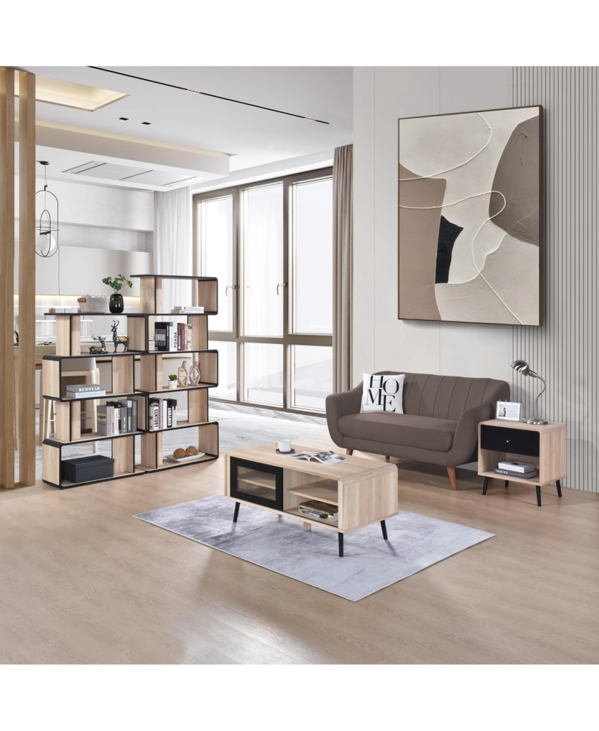 Kings Brand Furniture Nathan Wooden Display Book Shelf Bookcase – Shelving Rack Unit Organizer