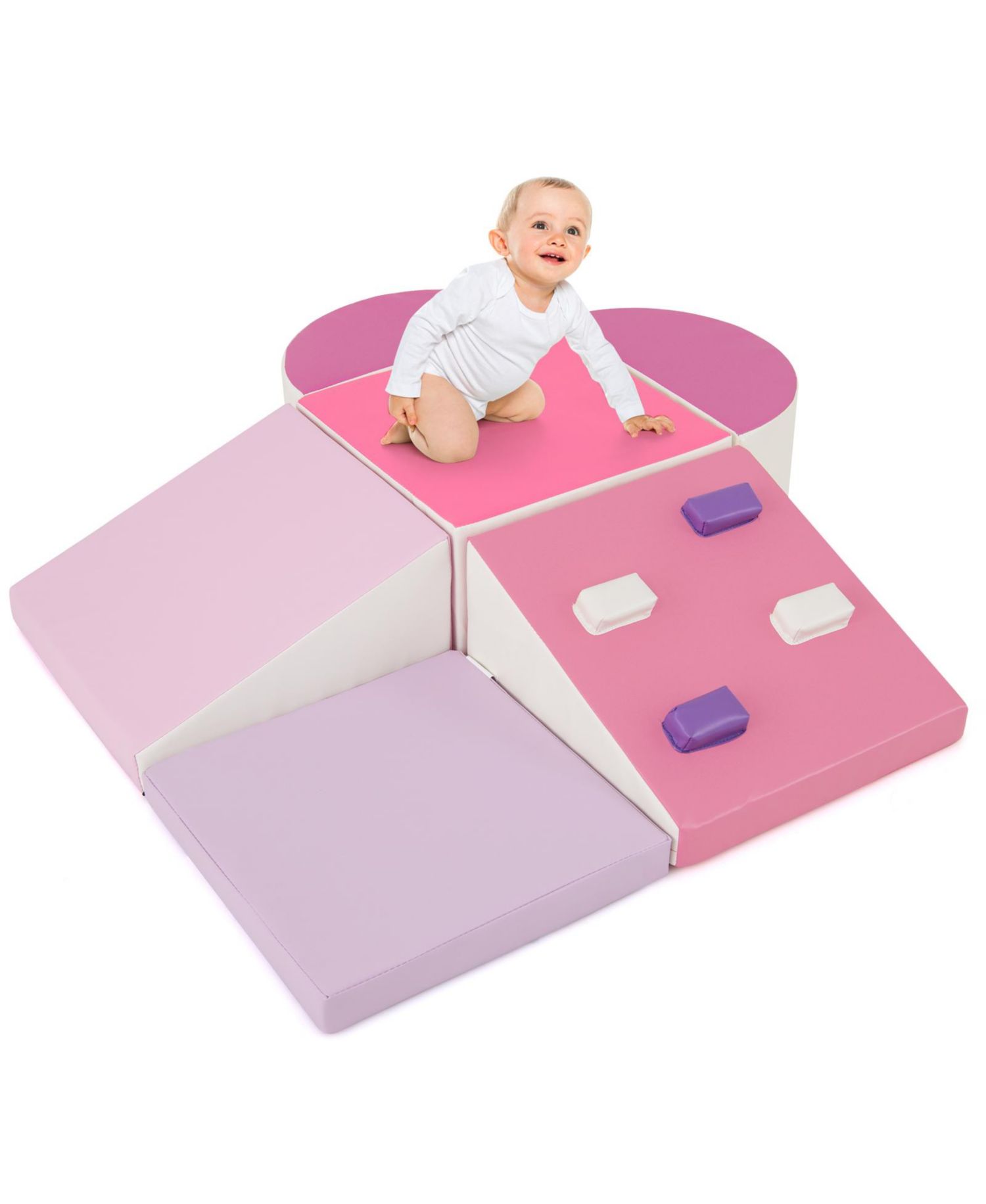 6-Piece Soft Toddler Play Set with Climbing Triangle, Ramp & Safe Foam Design for Active Play
