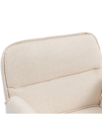 Criss Cross Beige Cloth Swivel Desk Chair with Adjustable Armrests & Wheels