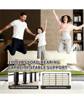 King Size Cloud Bed Frame with Padded Movable Headboard, Chenille Upholstered