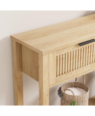 43" Farmhouse Wooden Console Table with 2 Drawers