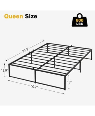   14 Inch Metal Platform Bed Frame Heavy Duty Slats Storage No Box Spring Needed Easy Build Durable