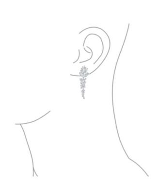 Long Cocktail Cubic Zirconia CZ Marquise Waterfall Dangle Chandlier Earrings