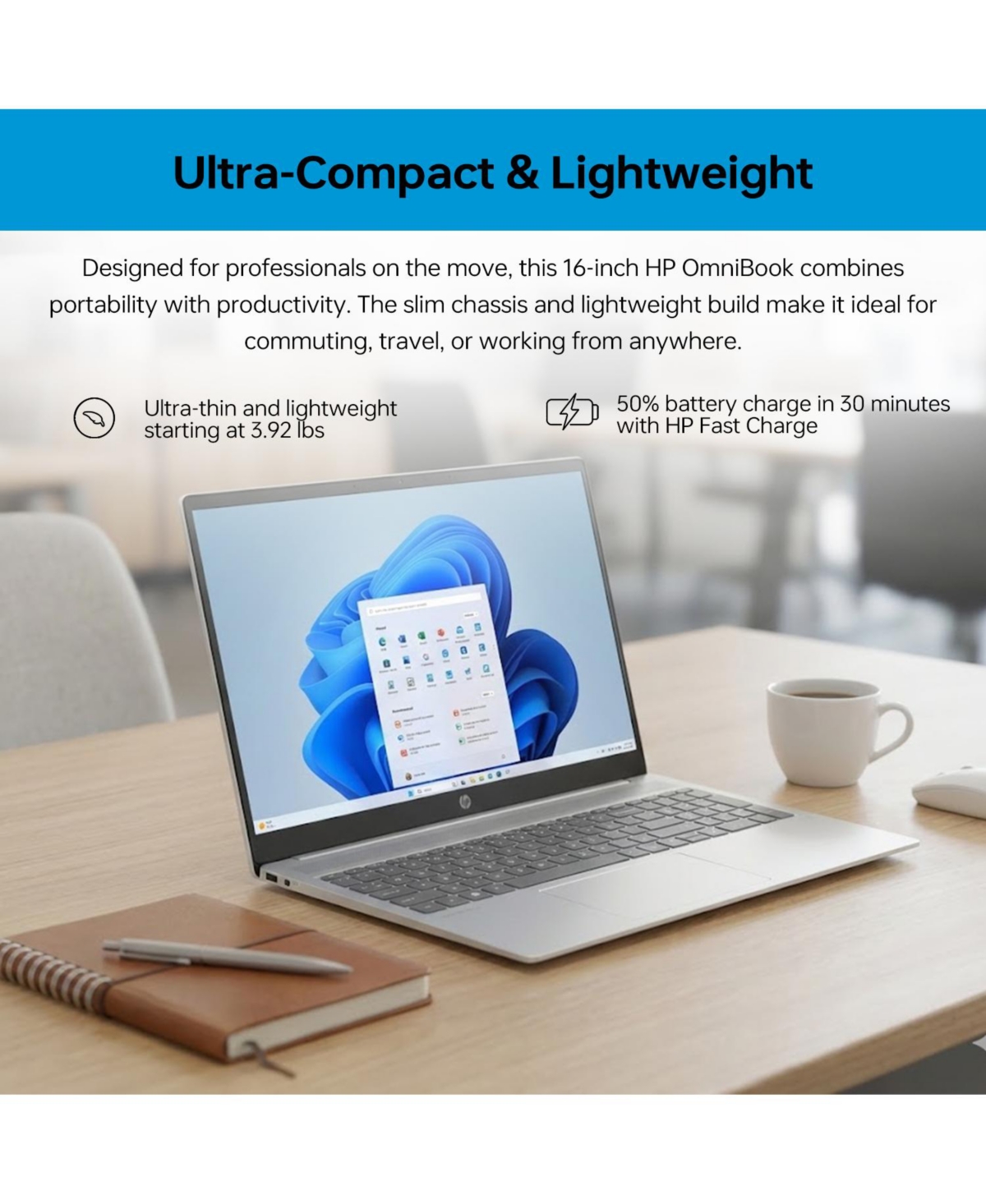 Hp OmniBook 5 16" Traditional Laptop Intel Core Ultra 7 16GB Ram Intel Graphics 1TB Ssd Storage Windows 11 Pro 60Hz - Silver