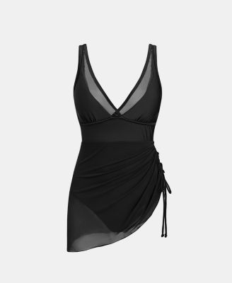 Women's V-Neck Adjustable Straps Swim Dress