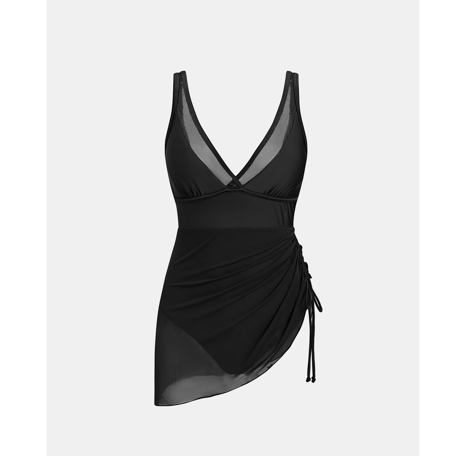 Women's V-Neck Adjustable Straps Swim Dress