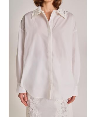 Women's Crochet Collar Detailed Shirt