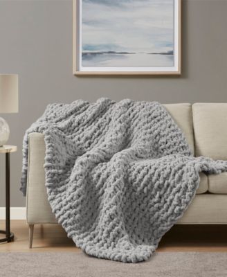 Chunky-Knit Chenille Throw, 50" x 60"