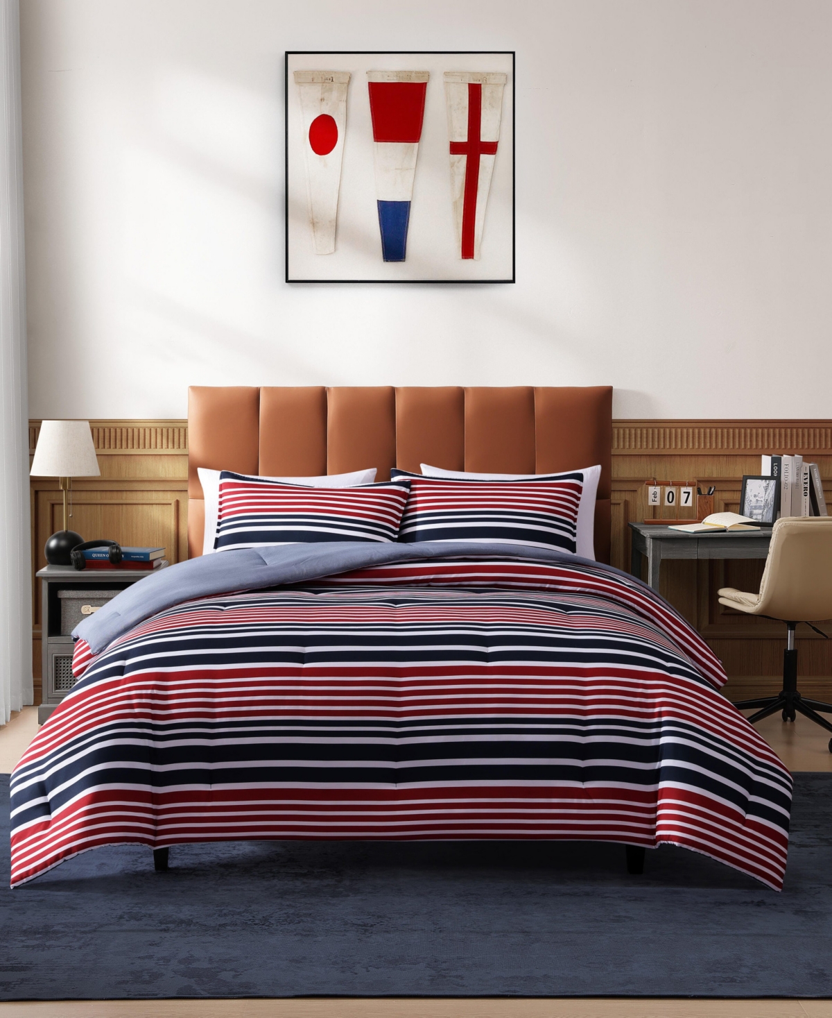 Tommy Hilfiger Favorite Stripe Washed Microfiber -Pc. Comforter Set