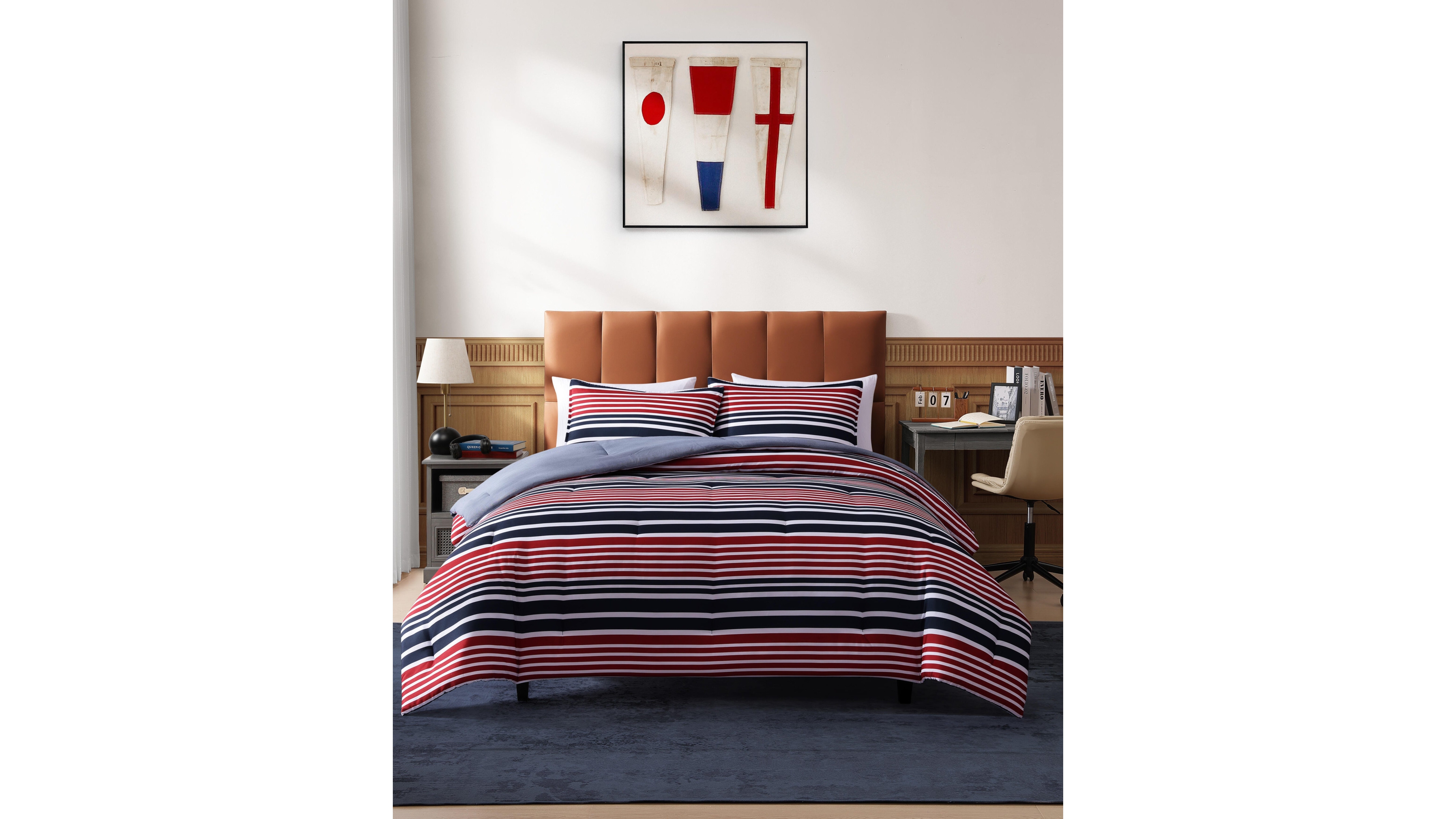 Tommy Hilfiger Favorite Stripe Washed Microfiber 3-Pc. Comforter Set, Full/Queen