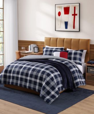 Huntingdon Plaid Washed Microfiber 3-Pc. Comforter Set, Full/Queen