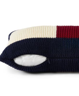 Rib Knit Flag Novelty Decorative Pillow, 11" x 18"