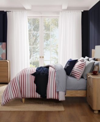 Mandalay Beach Stripe Cotton Reversible 3-Pc. Duvet Cover Set, King