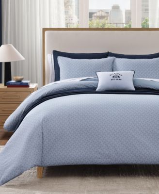 Trellis Flag Cotton Reversible 3-Pc. Duvet Cover Set, King