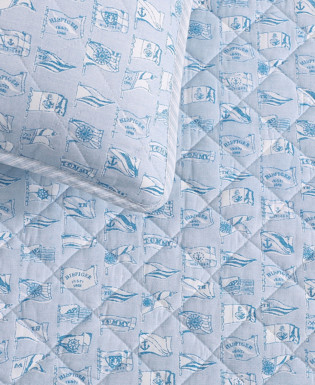 Tommy Hilfiger Boating Flags Cotton Reversible -Pc. Quilt Set