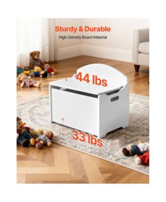 Kids Storage Bench with Backrest and Safety Hinge Toy Box