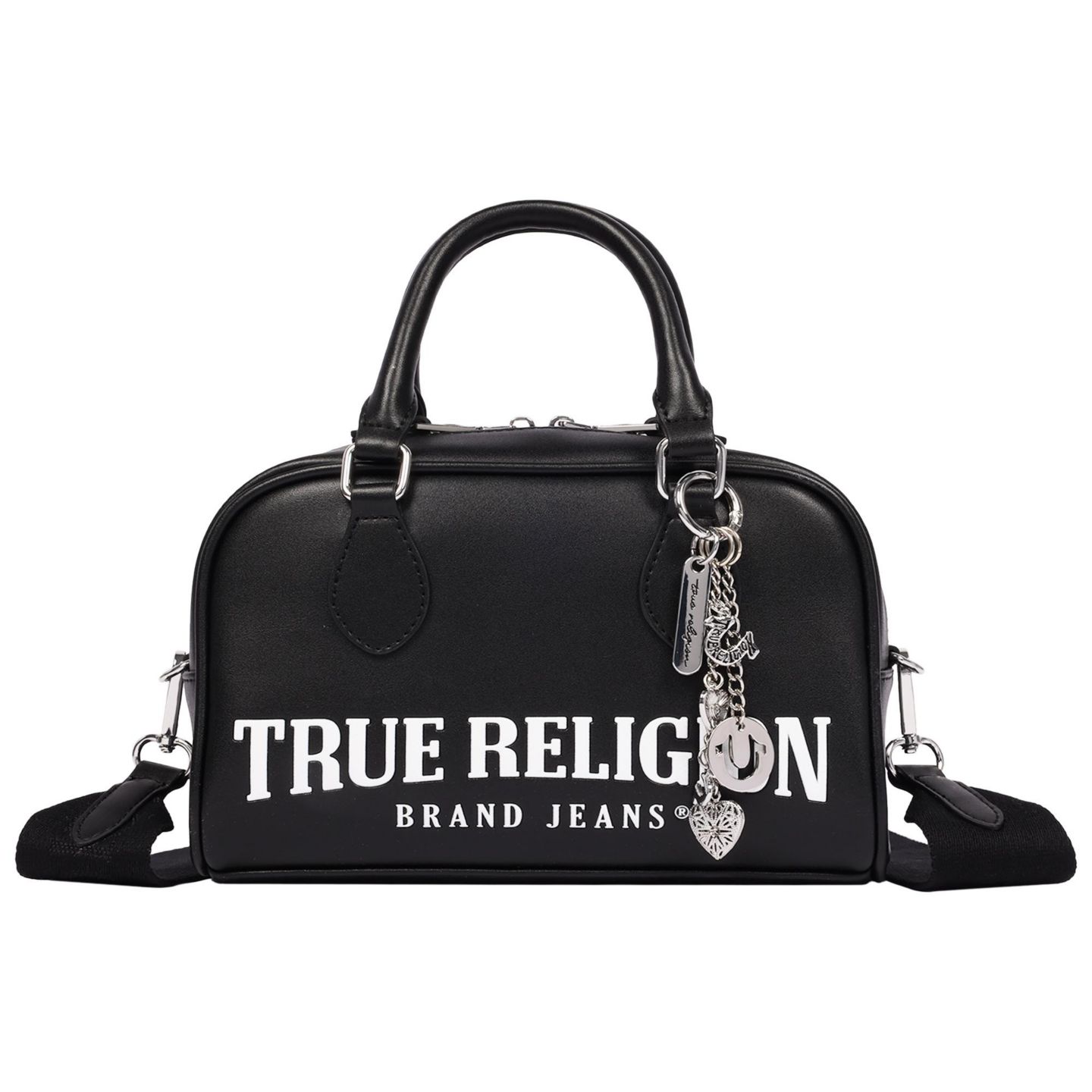 Женская сумка True Religion Bombe Logo Satchel with Charm, цвет: Чёрный — фото 1