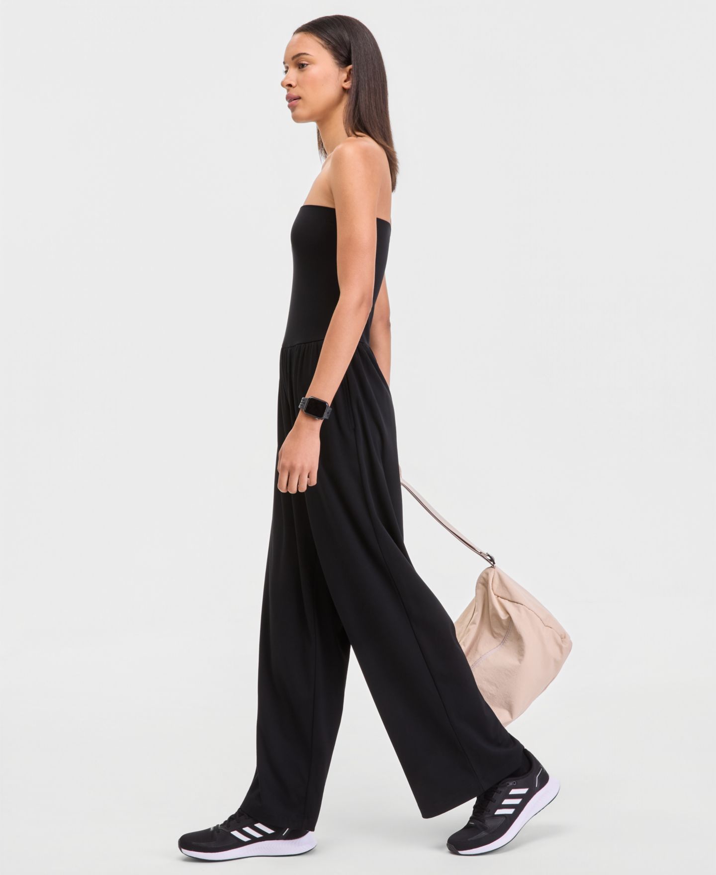 Женский комбинезон ID Ideology Strapless Convertible Jumpsuit, цвет: Глубокий чёрный — фото 3
