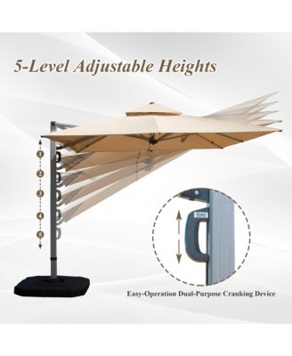 Rectangle Cantilever Umbrella with Center Pole Base Not Included