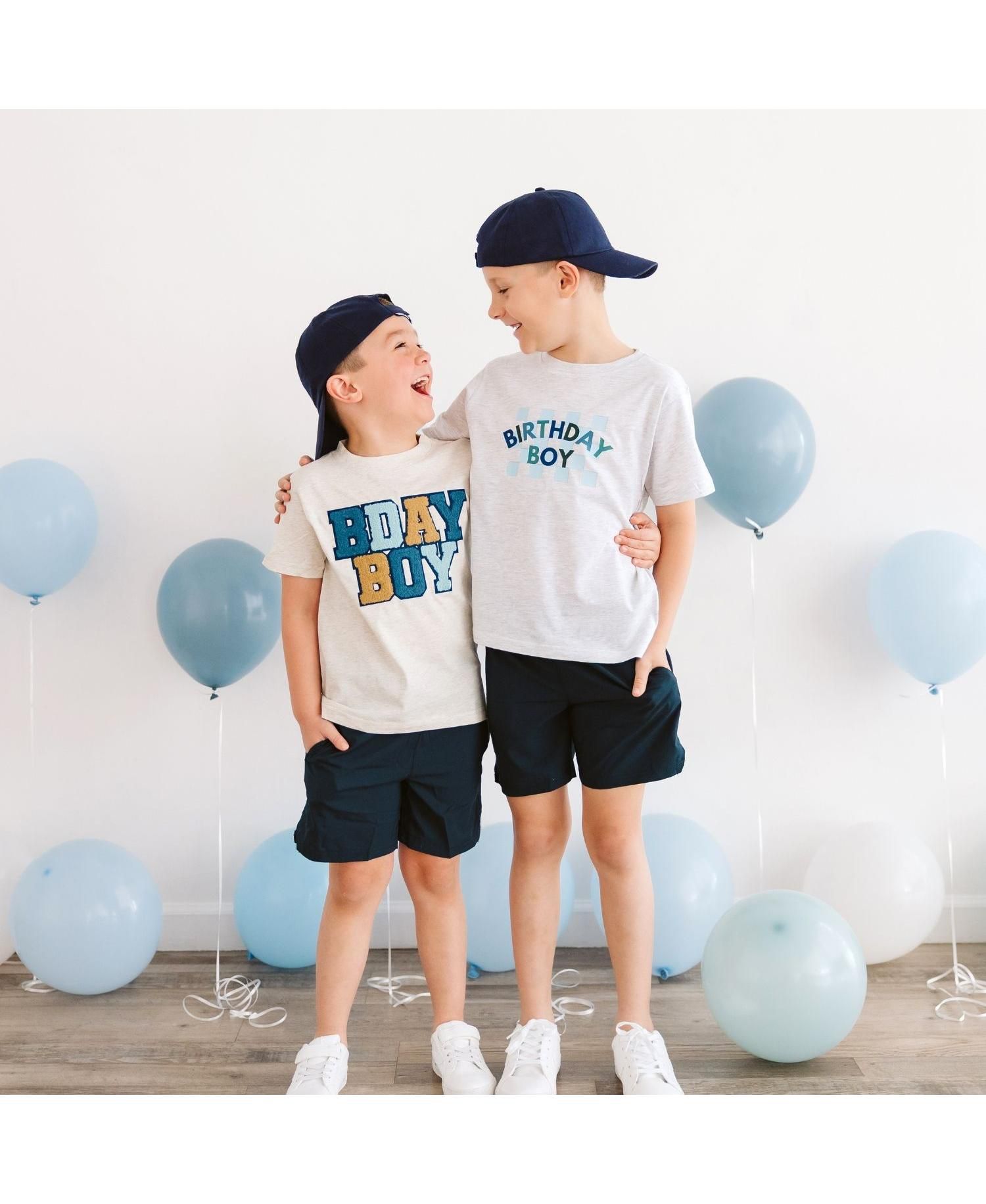 Big Boys Birthday Checker Short Sleeve T-Shirt