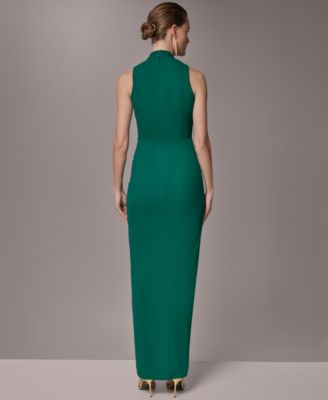 Women's Draped Faux-Wrap Gown