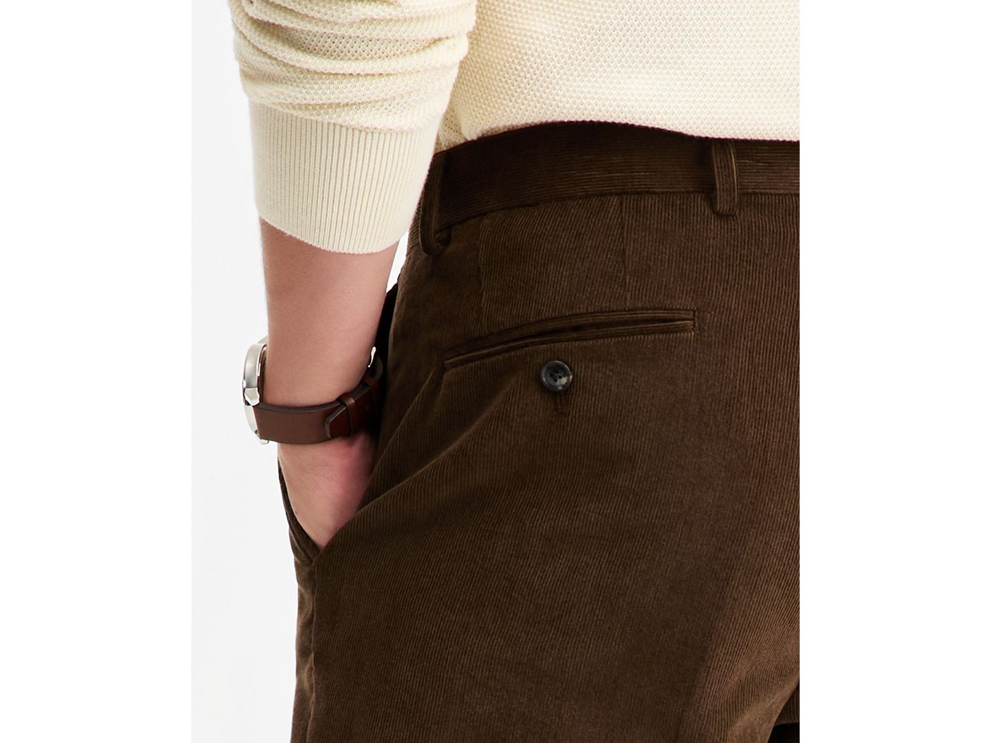 Мужские брюки Tommy Hilfiger Modern-Fit Solid Corduroy, цвет: Коричневый — фото 3