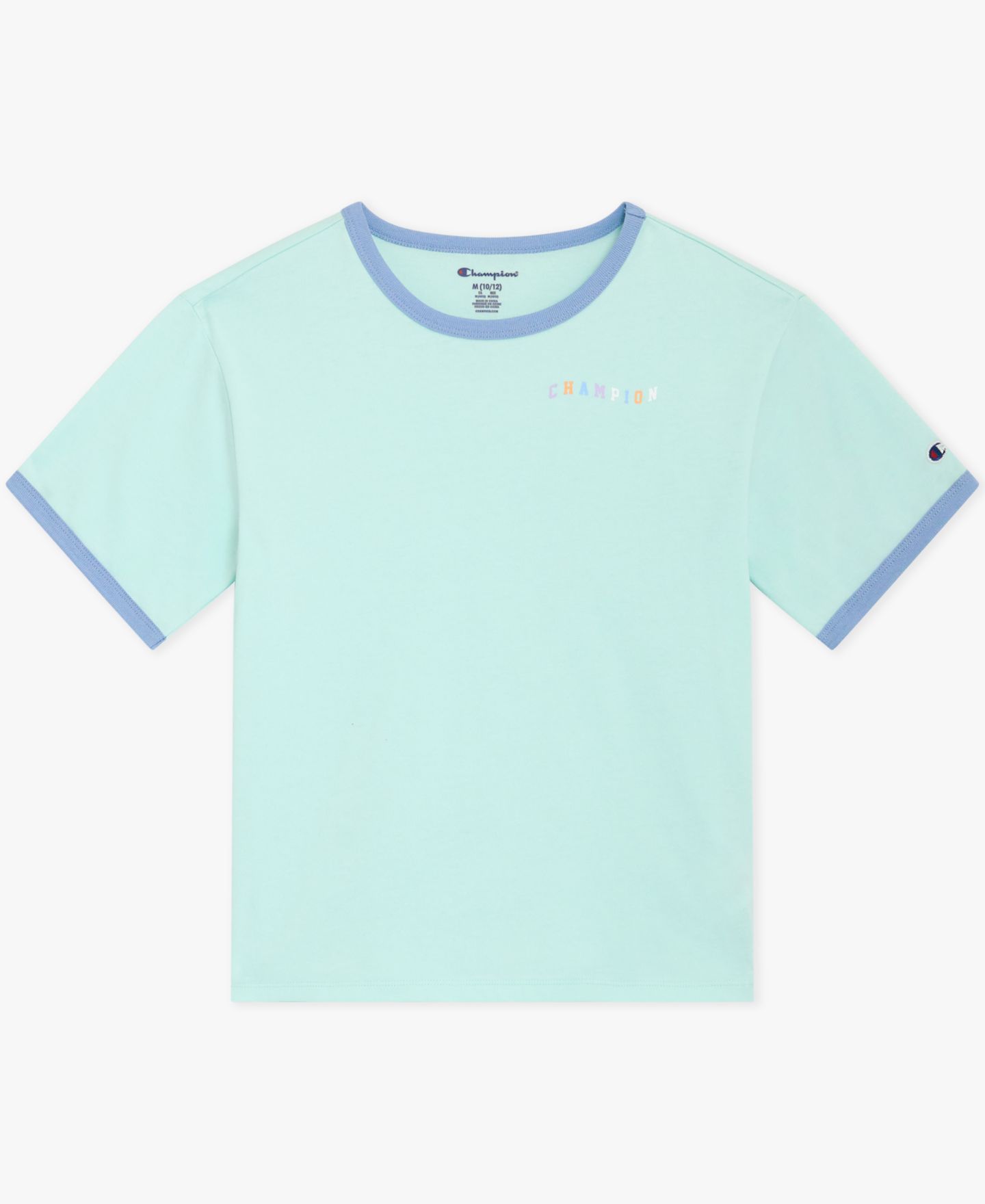 Футболка Champion Crewneck T-Shirt для девочек, цвет: Аквамариновый — фото 5