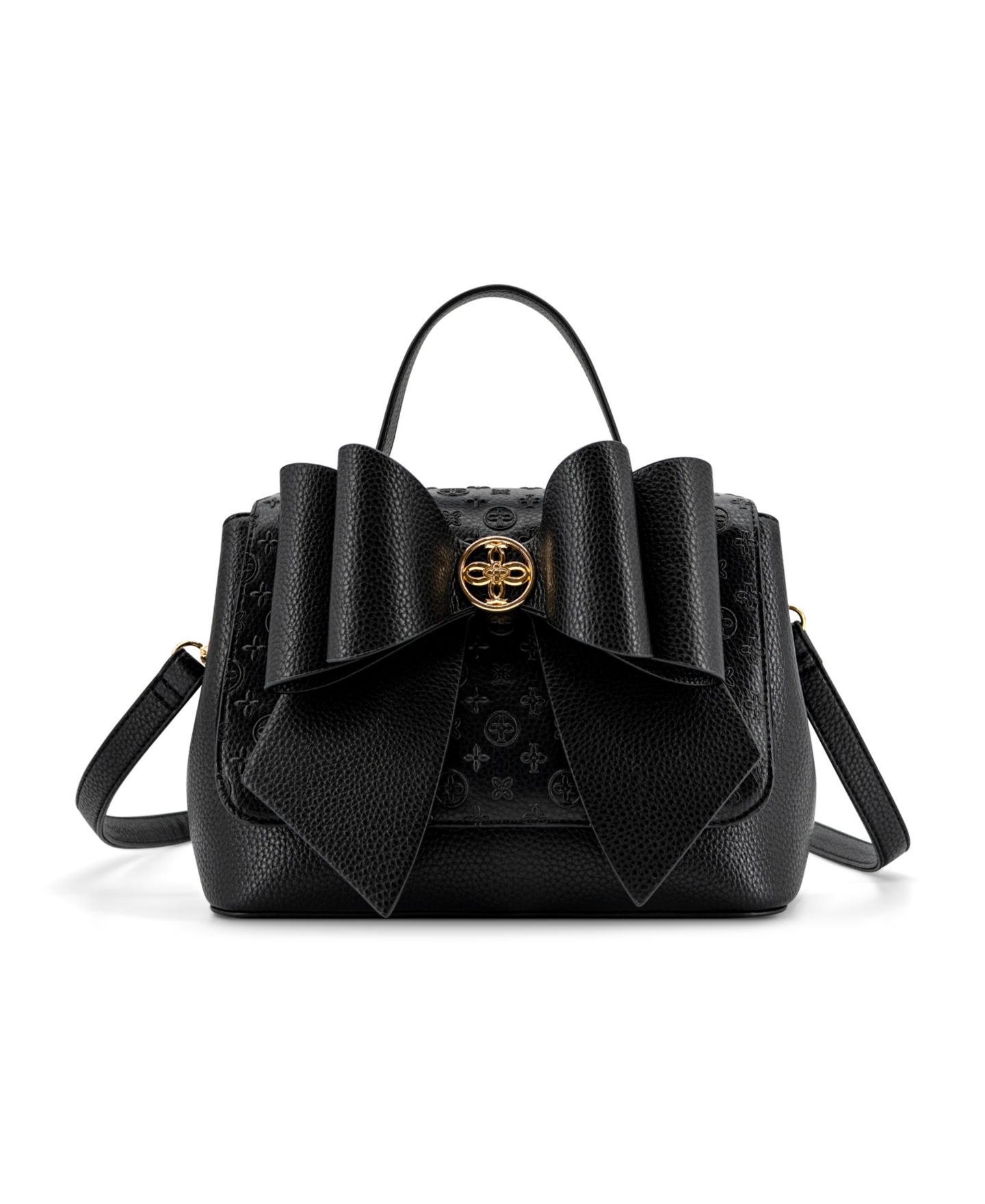 Женская сумка LIKE DREAMS Noble Cross-Bow Embossed Small Satchel Handbag, цвет: Чёрный — фото 1