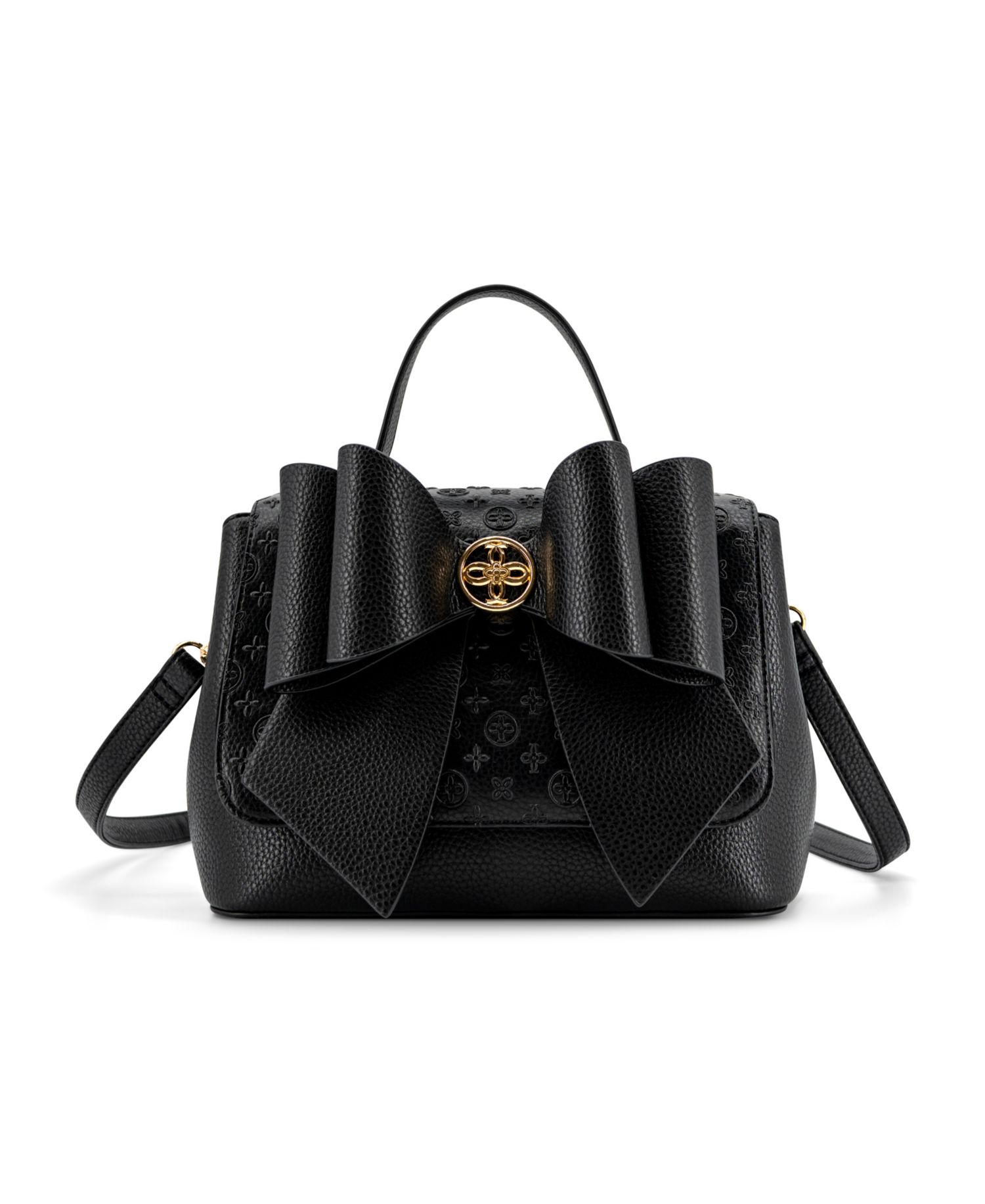 Noble Cross-Bow Embossed Small Satchel Handbag